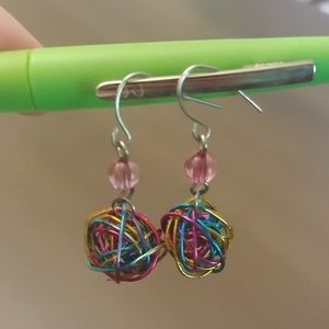 Colorful Rainbow ball earrings